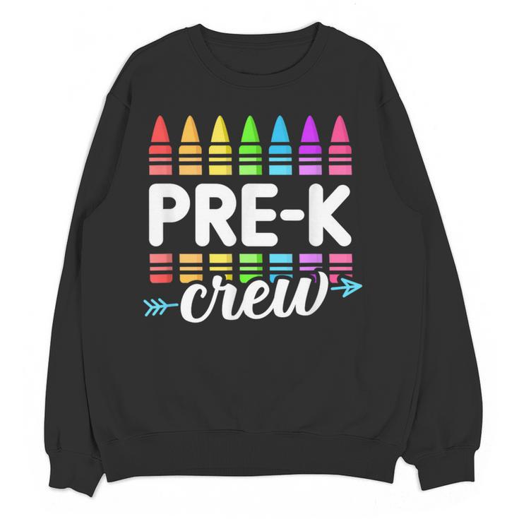 Pre-K Crew Teacher Team Squad Hello Back School Graduation Women Crewneck Sweatshirt, novelty gifts, funny gifts Pre-K Crew Teacher Team Squad Hello Back School Graduation Women Crewneck Sweatshirt, novelty gifts, funny gifts