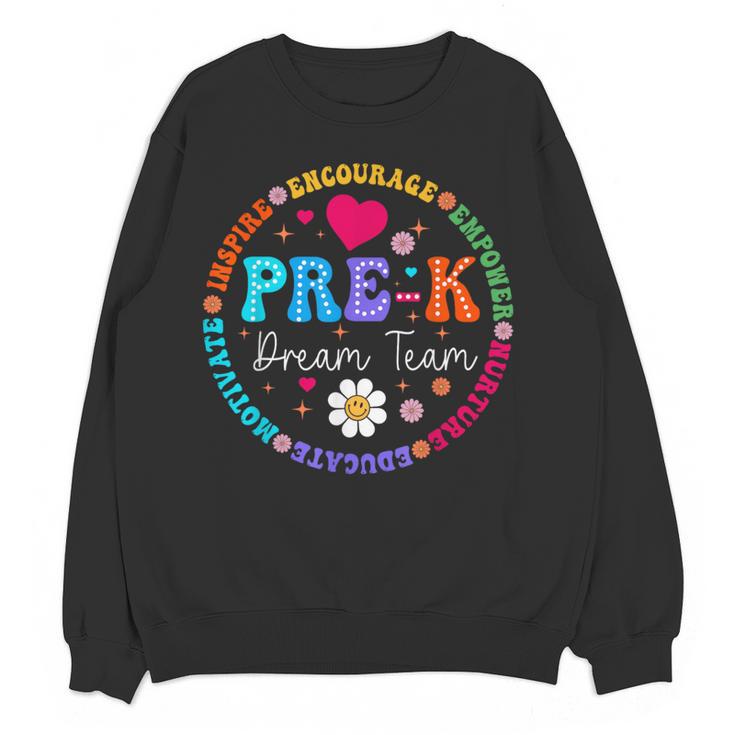 Pre K Dream Team Back To School Boys First Day Teacher Women Crewneck Sweatshirt, novelty gifts, funny gifts Pre K Dream Team Back To School Boys First Day Teacher Women Crewneck Sweatshirt, novelty gifts, funny gifts