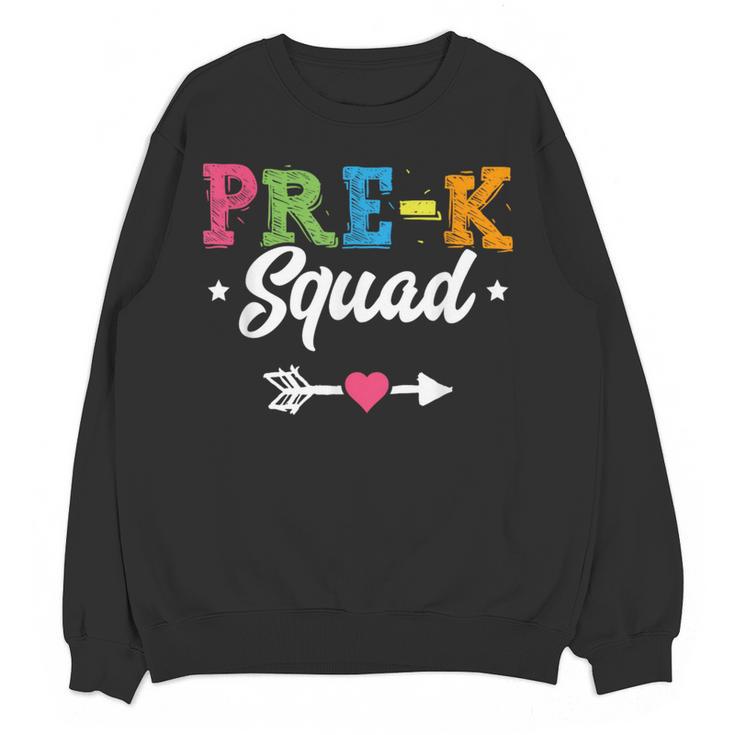 Pre-K Squad Teacher Student Kids Preschool Back To School Women Crewneck Sweatshirt, novelty gifts, funny gifts Pre-K Squad Teacher Student Kids Preschool Back To School Women Crewneck Sweatshirt, novelty gifts, funny gifts