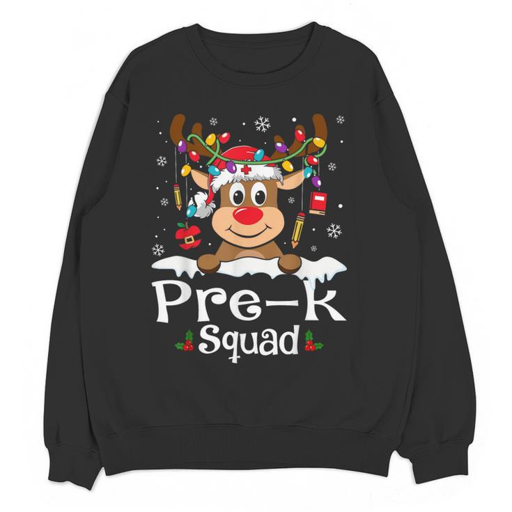 Pre-k Teacher Squad Reindeer Teacher Christmas Women Crewneck Sweatshirt, novelty gifts, funny gifts