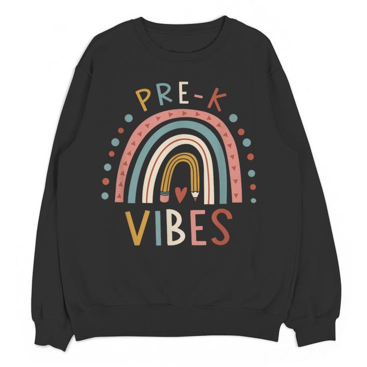 Pre K Vibes Back To School Student Teacher Women Crewneck Sweatshirt, novelty gifts, funny gifts Pre K Vibes Back To School Student Teacher Women Crewneck Sweatshirt, novelty gifts, funny gifts