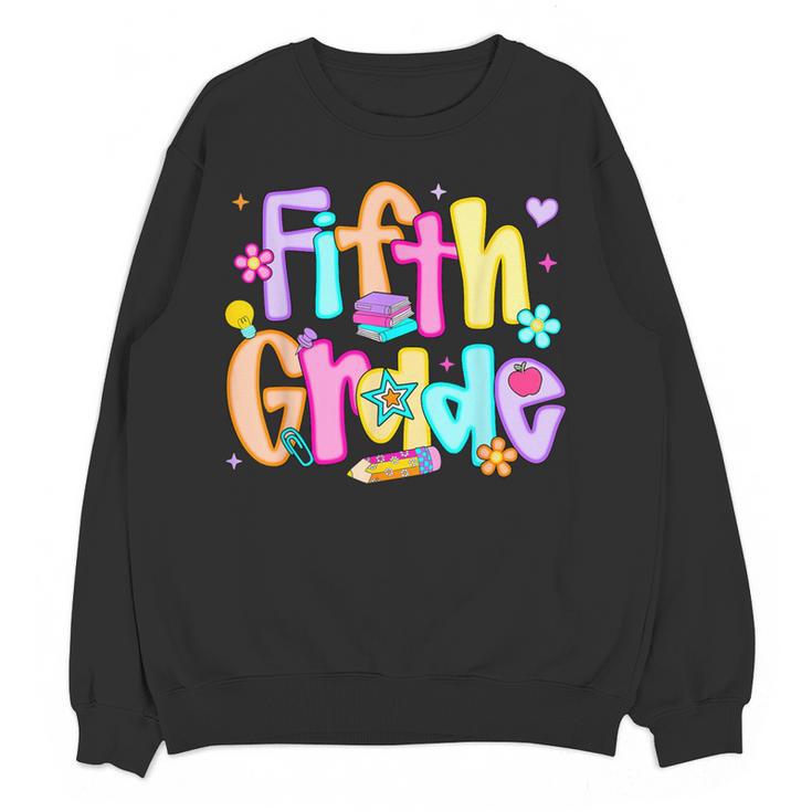 Preppy Fifth Grade Back To School 5th Grade Teacher Girl Boy Women Crewneck Sweatshirt, novelty gifts, funny gifts Preppy Fifth Grade Back To School 5th Grade Teacher Girl Boy Women Crewneck Sweatshirt, novelty gifts, funny gifts