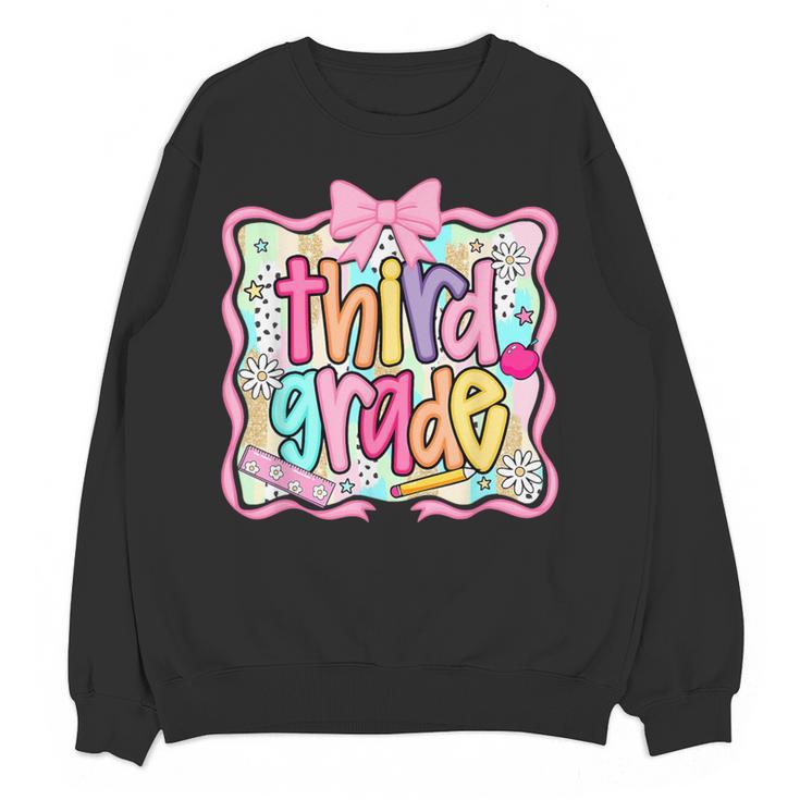 Preppy Third Grade Back To School Teacher Girl Kid Women Crewneck Sweatshirt, novelty gifts, funny gifts Preppy Third Grade Back To School Teacher Girl Kid Women Crewneck Sweatshirt, novelty gifts, funny gifts