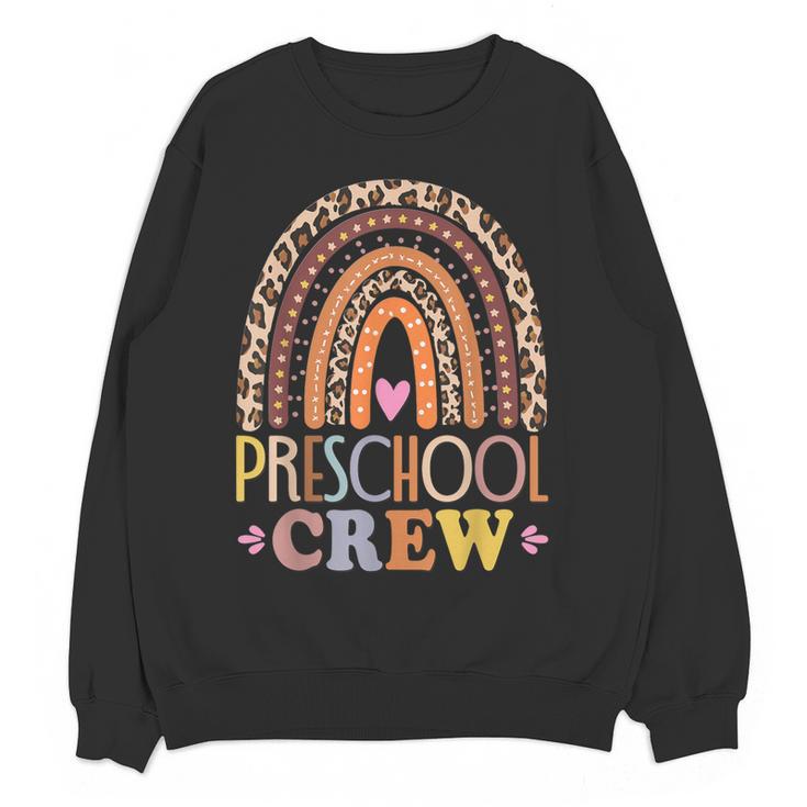 Preschool Crew Cute Leopard Rainbow Back To School Teachers Women Crewneck Sweatshirt, novelty gifts, funny gifts Preschool Crew Cute Leopard Rainbow Back To School Teachers Women Crewneck Sweatshirt, novelty gifts, funny gifts