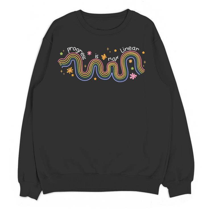 Progress Is Not Linear Sped Ed Special Education Teacher Women Crewneck Sweatshirt, novelty gifts, funny gifts