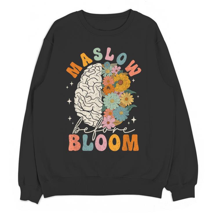 Psychologist Maslow Before Bloom Sped Teacher Classroom Women Crewneck Sweatshirt, novelty gifts, funny gifts Psychologist Maslow Before Bloom Sped Teacher Classroom Women Crewneck Sweatshirt, novelty gifts, funny gifts