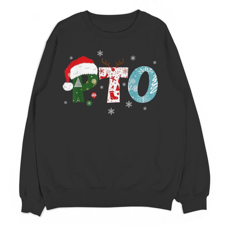 PTO Santa Hat Reindeer Parent Teacher Organization Christmas Women Crewneck Sweatshirt, novelty gifts, funny gifts PTO Santa Hat Reindeer Parent Teacher Organization Christmas Women Crewneck Sweatshirt, novelty gifts, funny gifts