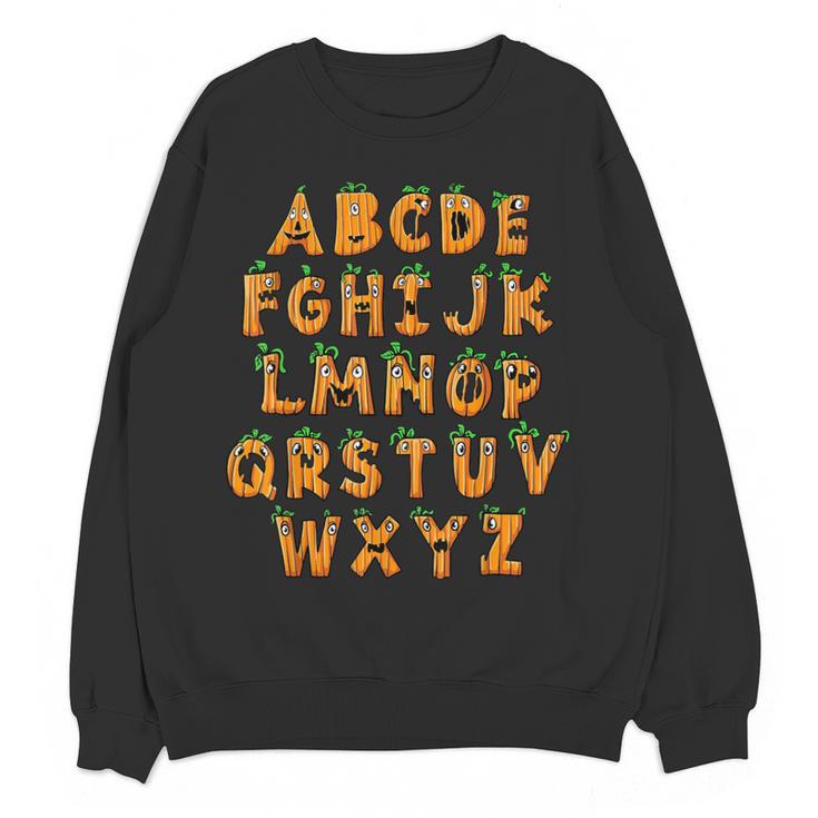 Pumpkin ABC Halloween Alphabet Costume School Teacher Kids Women Crewneck Sweatshirt, novelty gifts, funny gifts Pumpkin ABC Halloween Alphabet Costume School Teacher Kids Women Crewneck Sweatshirt, novelty gifts, funny gifts