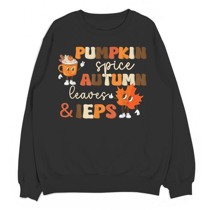 Pumpkin Spice Autumn Leaves IEPS Sped Teacher Fall Women Crewneck Sweatshirt, novelty gifts, funny gifts Pumpkin Spice Autumn Leaves IEPS Sped Teacher Fall Women Crewneck Sweatshirt, novelty gifts, funny gifts