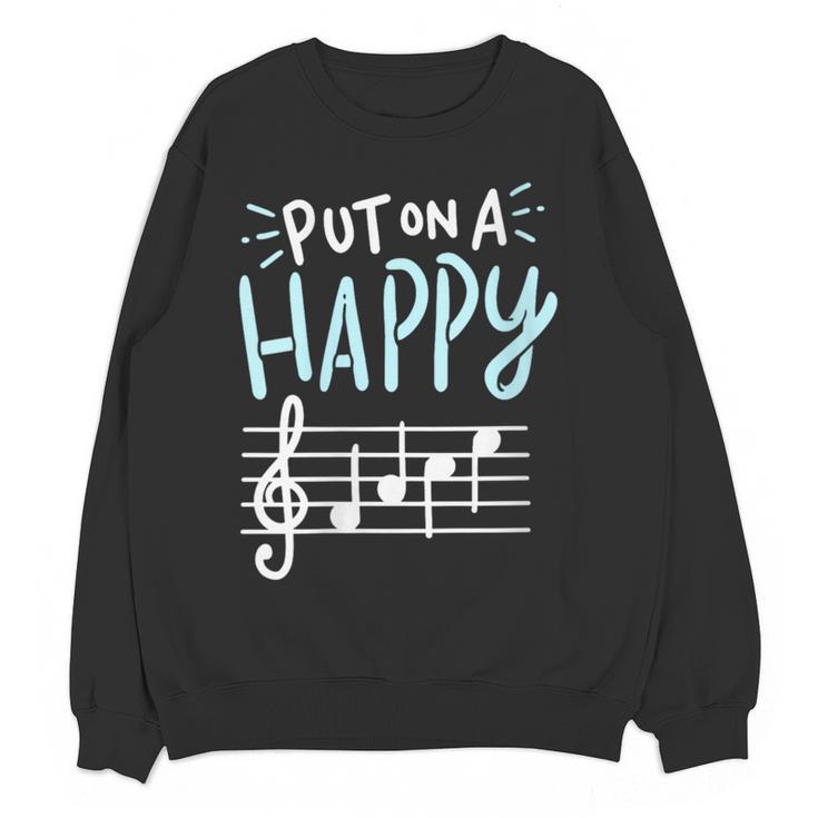 Put On A Happy Face Music Music Teacher Women Crewneck Sweatshirt, novelty gifts, funny gifts Put On A Happy Face Music Music Teacher Women Crewneck Sweatshirt, novelty gifts, funny gifts