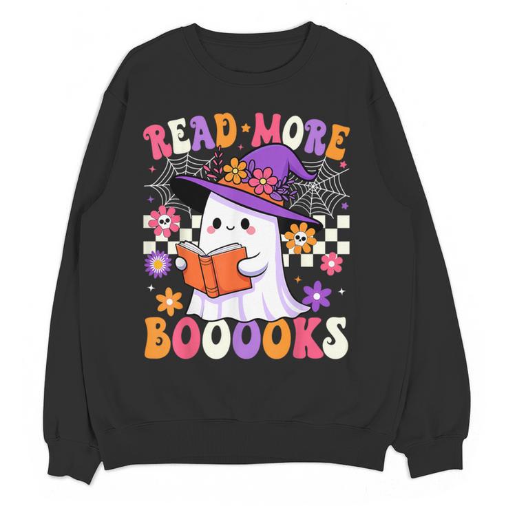 Read More Books Ghost Reading Book Teacher Halloween Women Crewneck Sweatshirt, novelty gifts, funny gifts