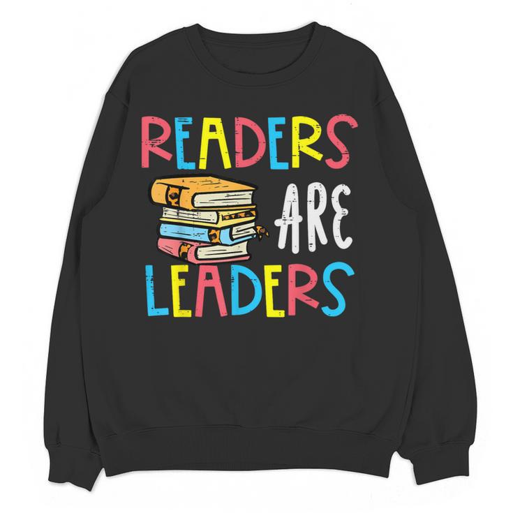 Readers Are Leaders Reading Book Lover Teacher Women Men Kid Women Crewneck Sweatshirt, novelty gifts, funny gifts