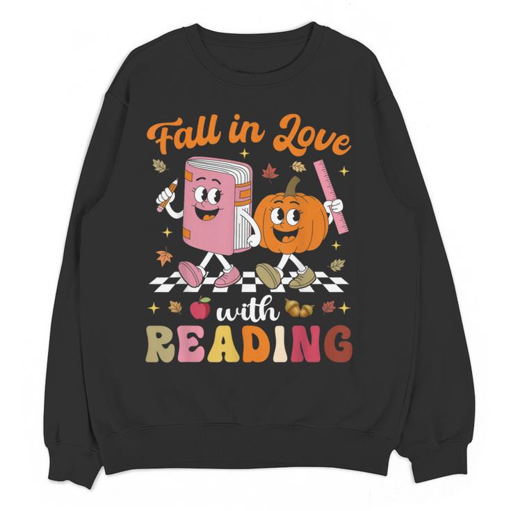 Retro Fall In Love With Learning Pumpkin Autumn Teacher Women Crewneck Sweatshirt, novelty gifts, funny gifts Retro Fall In Love With Learning Pumpkin Autumn Teacher Women Crewneck Sweatshirt, novelty gifts, funny gifts