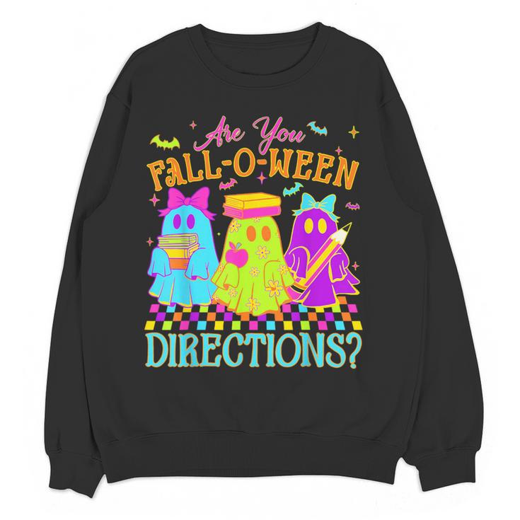 Retro Are You Falloween Direction Teacher Spooky Halloween Women Crewneck Sweatshirt, novelty gifts, funny gifts Retro Are You Falloween Direction Teacher Spooky Halloween Women Crewneck Sweatshirt, novelty gifts, funny gifts