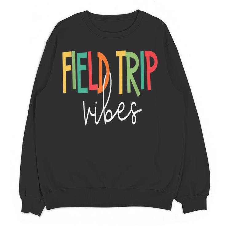 Retro Field Trip Vibes Vintage Field Trip Vibes Teacher Kids Women Crewneck Sweatshirt, novelty gifts, funny gifts