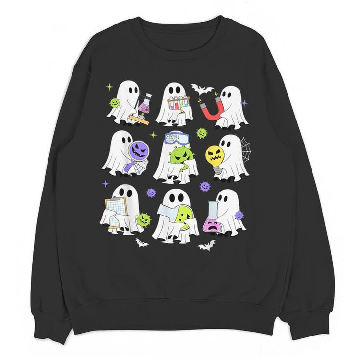 Retro Halloween Science Teacher Ghost Laboratory Teacher Women Crewneck Sweatshirt, novelty gifts, funny gifts Retro Halloween Science Teacher Ghost Laboratory Teacher Women Crewneck Sweatshirt, novelty gifts, funny gifts