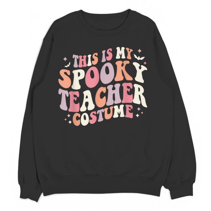 Retro Halloween This Is My Spooky School Teacher Costume Women Crewneck Sweatshirt, novelty gifts, funny gifts Retro Halloween This Is My Spooky School Teacher Costume Women Crewneck Sweatshirt, novelty gifts, funny gifts