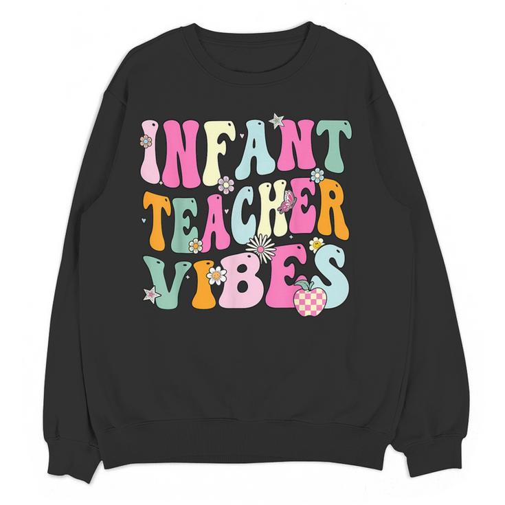 Retro Infant Teacher Vibes Women Daycare Teacher Women Crewneck Sweatshirt, novelty gifts, funny gifts Retro Infant Teacher Vibes Women Daycare Teacher Women Crewneck Sweatshirt, novelty gifts, funny gifts