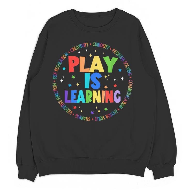 Retro Play Is Learning Teacher Back To School Women Crewneck Sweatshirt, novelty gifts, funny gifts Retro Play Is Learning Teacher Back To School Women Crewneck Sweatshirt, novelty gifts, funny gifts