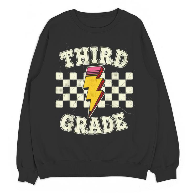 Retro Third Grade Teacher Lightning Bolt Pencil Teacher Kids Women Crewneck Sweatshirt, novelty gifts, funny gifts Retro Third Grade Teacher Lightning Bolt Pencil Teacher Kids Women Crewneck Sweatshirt, novelty gifts, funny gifts