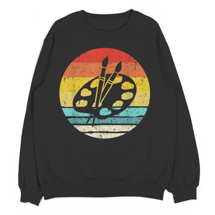 Retro Vintage Paint Palette Costume Artist Art Teacher Men Women Women Crewneck Sweatshirt, novelty gifts, funny gifts