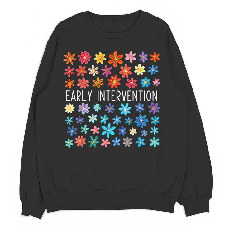 Retro Wildflower Early Intervention Teacher Interventionist Women Crewneck Sweatshirt, novelty gifts, funny gifts Retro Wildflower Early Intervention Teacher Interventionist Women Crewneck Sweatshirt, novelty gifts, funny gifts
