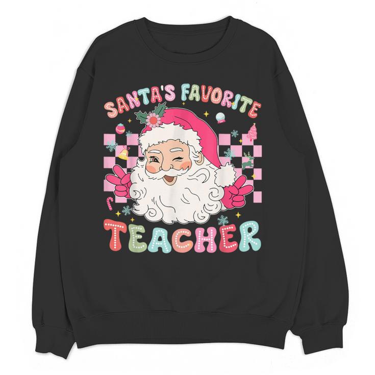 Santa Favorite Teacher Shirt Teacher Christmas Women Crewneck Sweatshirt, novelty gifts, funny gifts Santa Favorite Teacher Shirt Teacher Christmas Women Crewneck Sweatshirt, novelty gifts, funny gifts