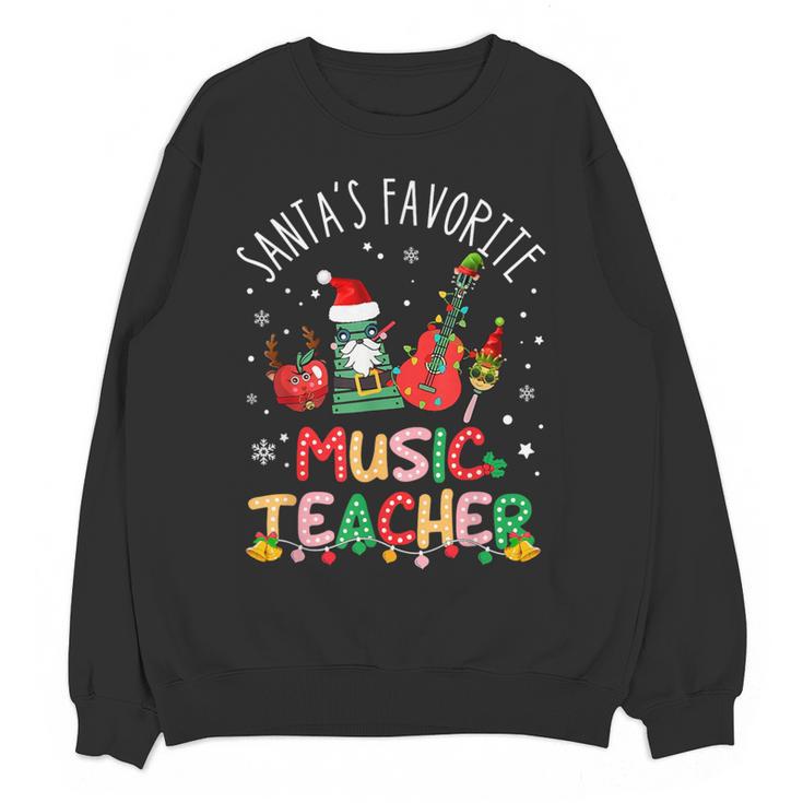 Santa's Favorite Music Teacher Christmas Santa Hat Matching Women Crewneck Sweatshirt, novelty gifts, funny gifts Santa's Favorite Music Teacher Christmas Santa Hat Matching Women Crewneck Sweatshirt, novelty gifts, funny gifts