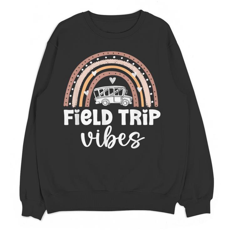 School Bus Trip Vibes Students Teachers Students Field Trip Women Crewneck Sweatshirt, novelty gifts, funny gifts