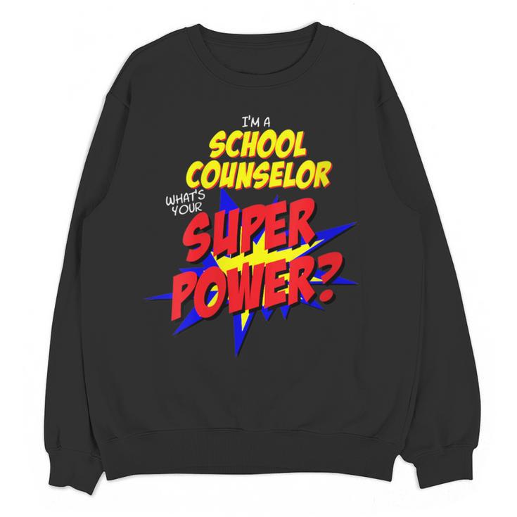 School Counselor Teacher Superhero Superpower Comic Book Women Crewneck Sweatshirt, novelty gifts, funny gifts School Counselor Teacher Superhero Superpower Comic Book Women Crewneck Sweatshirt, novelty gifts, funny gifts