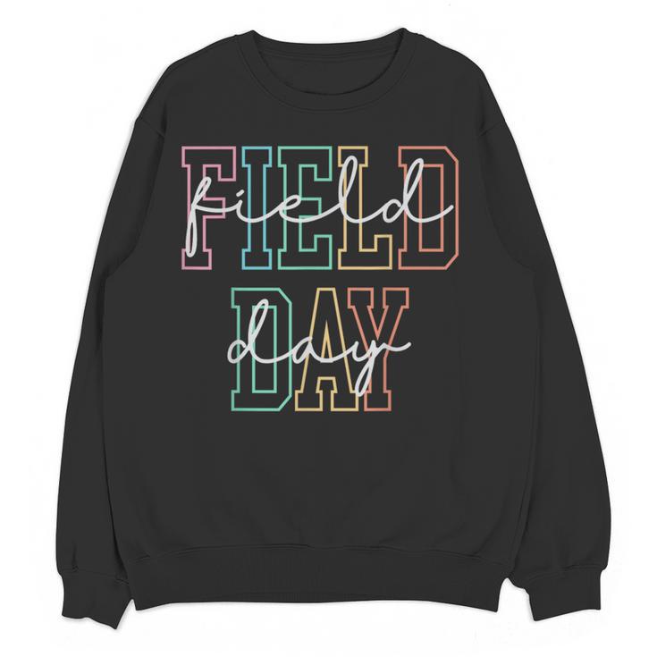 School Field Day Happy Field Day Tee Teacher Life Summer Women Crewneck Sweatshirt, novelty gifts, funny gifts