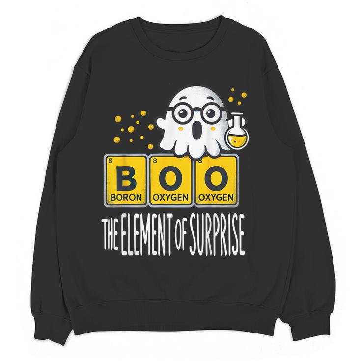 Science Teacher Halloween Elements Of Surprise Chemistry Women Crewneck Sweatshirt, novelty gifts, funny gifts