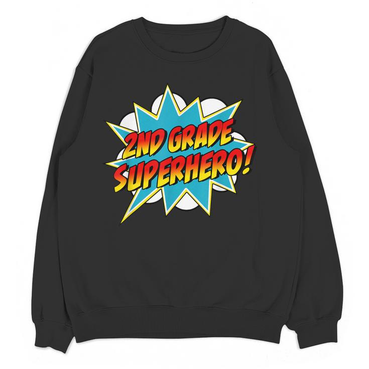 Second Grade Superhero Teacher Student 2nd Grade Comic Retro Women Crewneck Sweatshirt, novelty gifts, funny gifts Second Grade Superhero Teacher Student 2nd Grade Comic Retro Women Crewneck Sweatshirt, novelty gifts, funny gifts