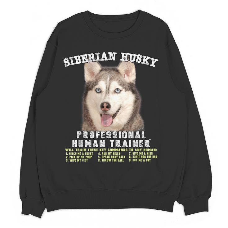 Siberian Husky Professional Human Trainer Women Crewneck Sweatshirt, novelty gifts, funny gifts