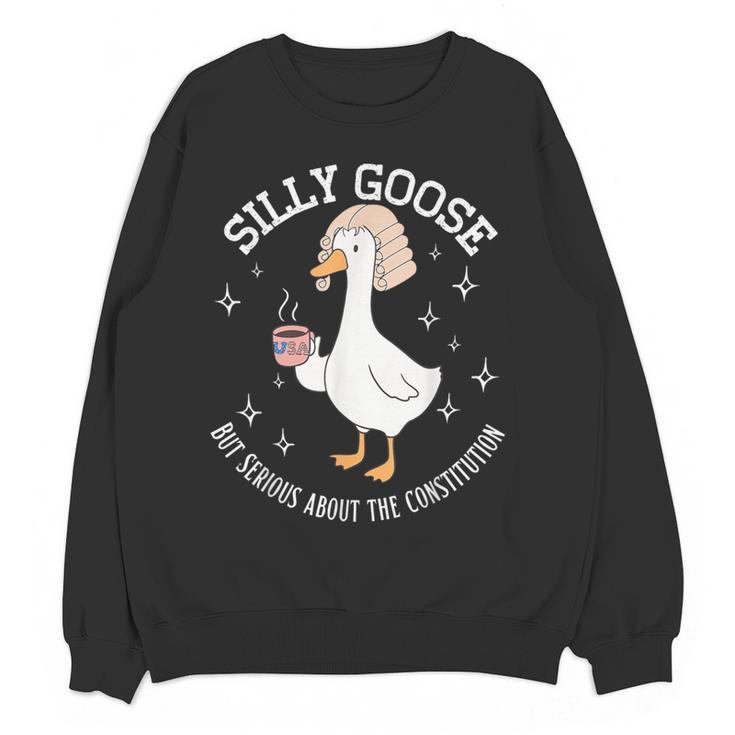 Silly Goose Constitution History Teacher Middle School Women Crewneck Sweatshirt, novelty gifts, funny gifts