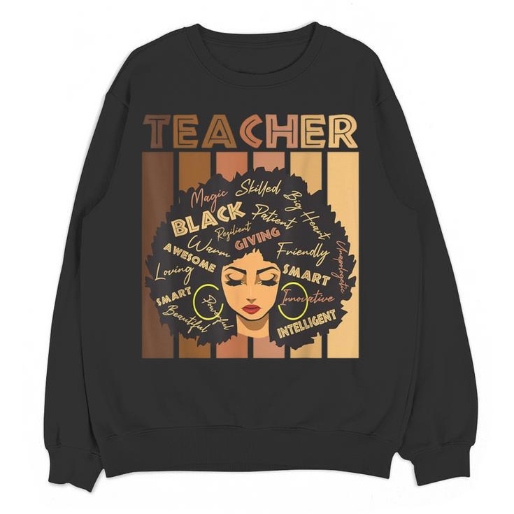 Smart Teacher Afro Girl Melanin African American Wowen Women Crewneck Sweatshirt, novelty gifts, funny gifts