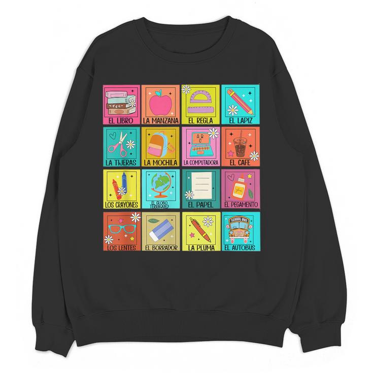 Spanish Teacher Back To School Maestra Dual Language Crew Women Crewneck Sweatshirt, novelty gifts, funny gifts Spanish Teacher Back To School Maestra Dual Language Crew Women Crewneck Sweatshirt, novelty gifts, funny gifts