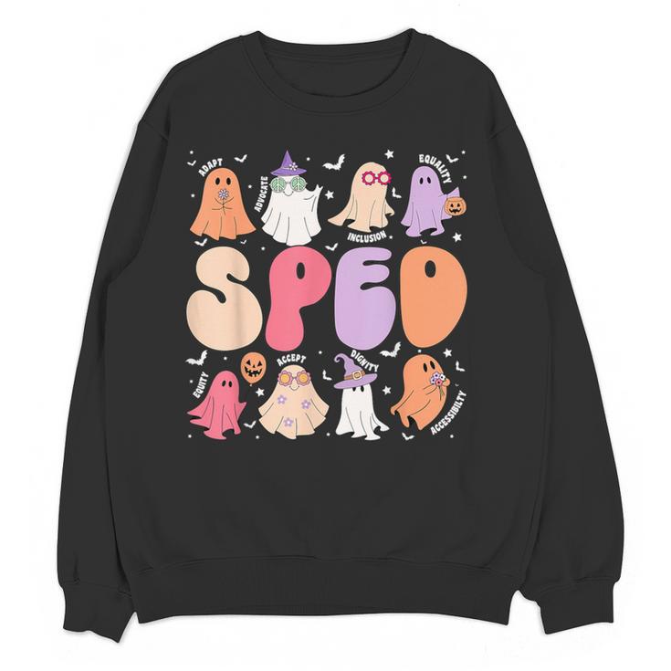 Special Education Teacher Ghosts Halloween SPED Teacher Women Crewneck Sweatshirt, novelty gifts, funny gifts