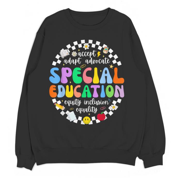 Special Education Teacher SPED Squad Team Kids Men Groovy Women Crewneck Sweatshirt, novelty gifts, funny gifts Special Education Teacher SPED Squad Team Kids Men Groovy Women Crewneck Sweatshirt, novelty gifts, funny gifts