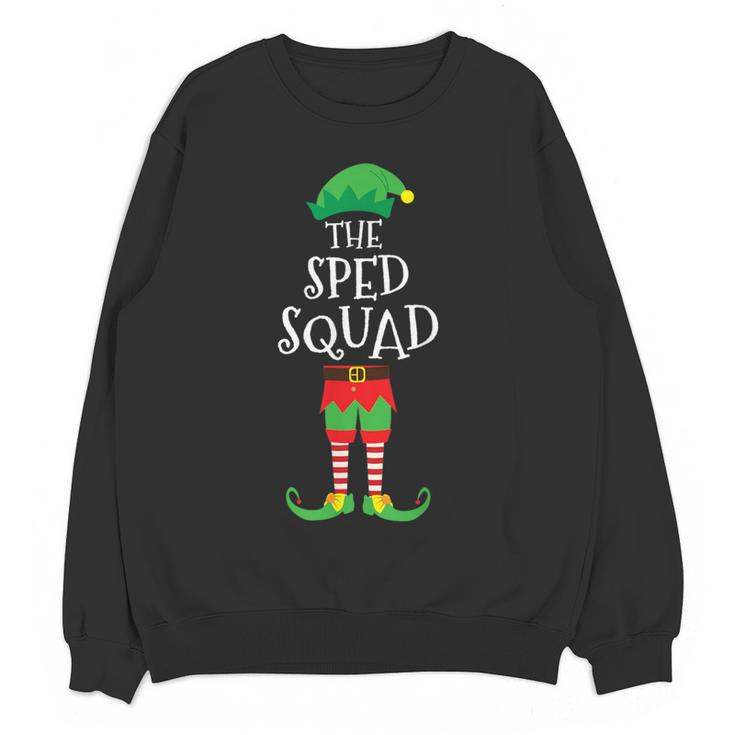 SPED Squad Elf Teacher Matching Christmas Party Pajama Women Crewneck Sweatshirt, novelty gifts, funny gifts