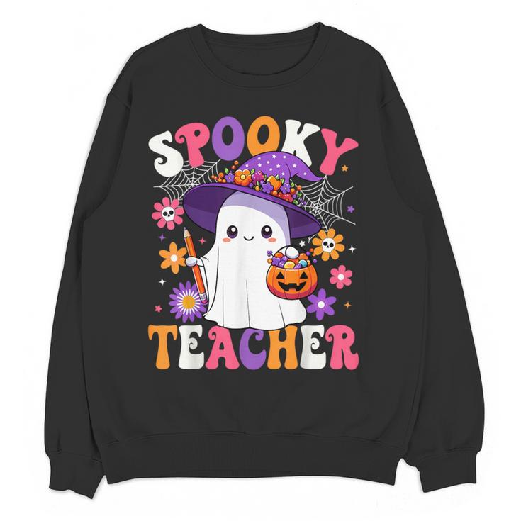Spooky Teacher Halloween Cute Halloween Teacher Ghost Women Crewneck Sweatshirt, novelty gifts, funny gifts Spooky Teacher Halloween Cute Halloween Teacher Ghost Women Crewneck Sweatshirt, novelty gifts, funny gifts