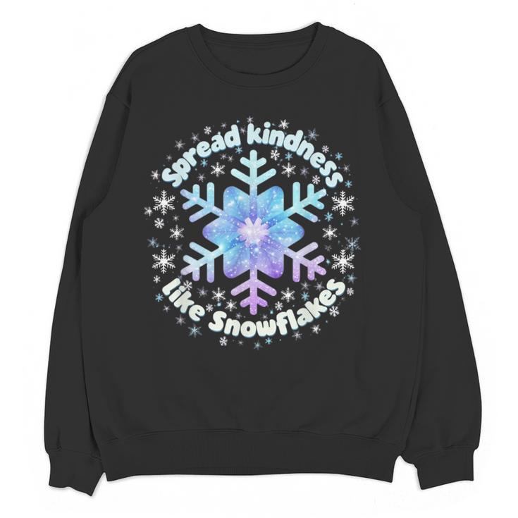 Spread Kindness Like Snowflakes Christmas Teacher Unity Day Women Crewneck Sweatshirt, novelty gifts, funny gifts