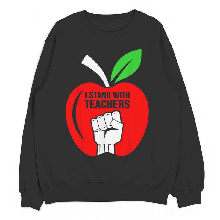 I Stand With Teachers Tshirt Women Crewneck Sweatshirt, novelty gifts, funny gifts I Stand With Teachers Tshirt Women Crewneck Sweatshirt, novelty gifts, funny gifts