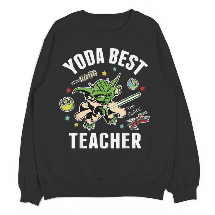 Star Wars Yoda Best Teacher Icons Women Crewneck Sweatshirt, novelty gifts, funny gifts
