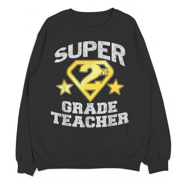 Super 2nd Grade Teacher Hero Women Crewneck Sweatshirt, novelty gifts, funny gifts