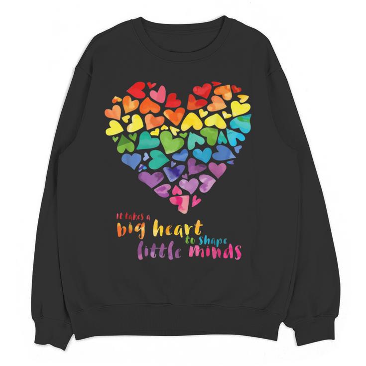 It Takes a Big Heart To Shape Little Minds Teacher Women Crewneck Sweatshirt, novelty gifts, funny gifts It Takes a Big Heart To Shape Little Minds Teacher Women Crewneck Sweatshirt, novelty gifts, funny gifts