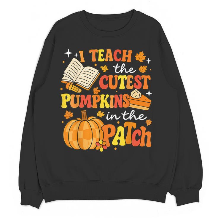 I Teach The Coolest Pumpkins In The Patch Teacher Halloween Women Crewneck Sweatshirt, novelty gifts, funny gifts I Teach The Coolest Pumpkins In The Patch Teacher Halloween Women Crewneck Sweatshirt, novelty gifts, funny gifts