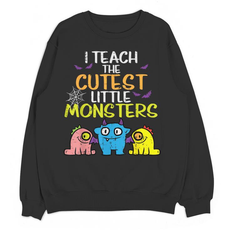 I Teach Cutest Little Monsters Halloween Teacher Men Women Women Crewneck Sweatshirt, novelty gifts, funny gifts