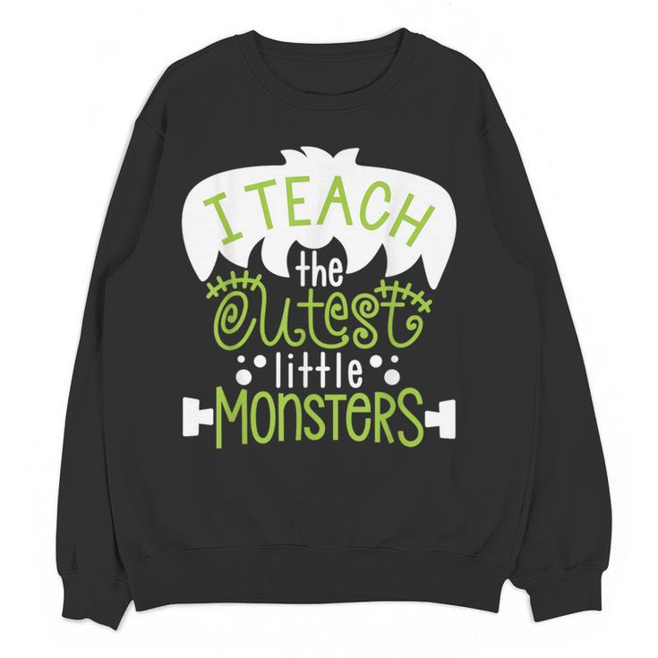 I Teach The Cutest Little Monsters Halloween Teacher Spooky Women Crewneck Sweatshirt, novelty gifts, funny gifts I Teach The Cutest Little Monsters Halloween Teacher Spooky Women Crewneck Sweatshirt, novelty gifts, funny gifts