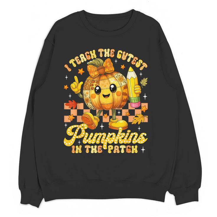 I Teach The Cutest Pumpkins In The Patch Teacher Halloween Women Crewneck Sweatshirt, novelty gifts, funny gifts I Teach The Cutest Pumpkins In The Patch Teacher Halloween Women Crewneck Sweatshirt, novelty gifts, funny gifts